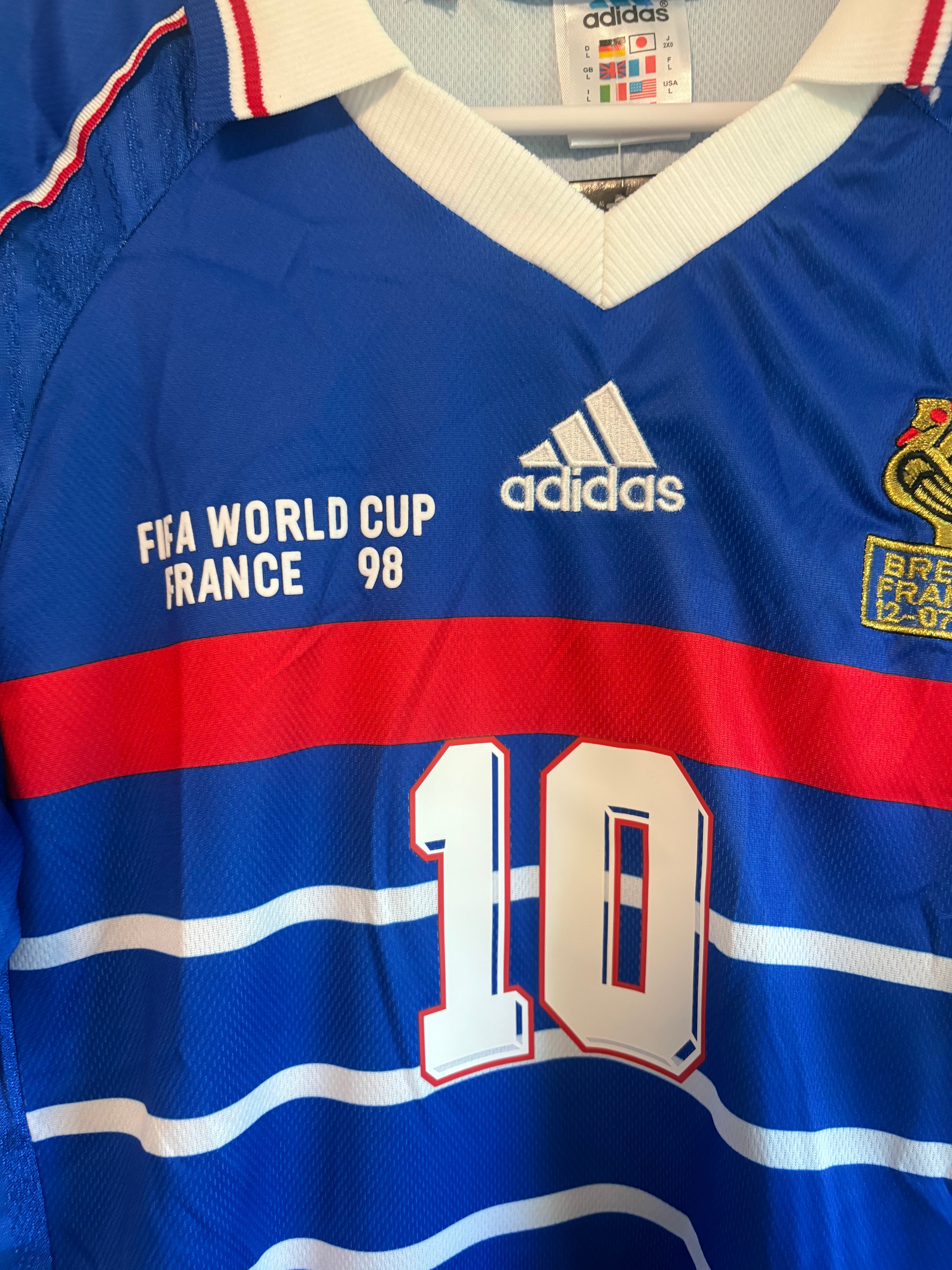 Zinedine Zidane #10 France Adidas 1998 World Cup Away Jersey - Vintage Retro