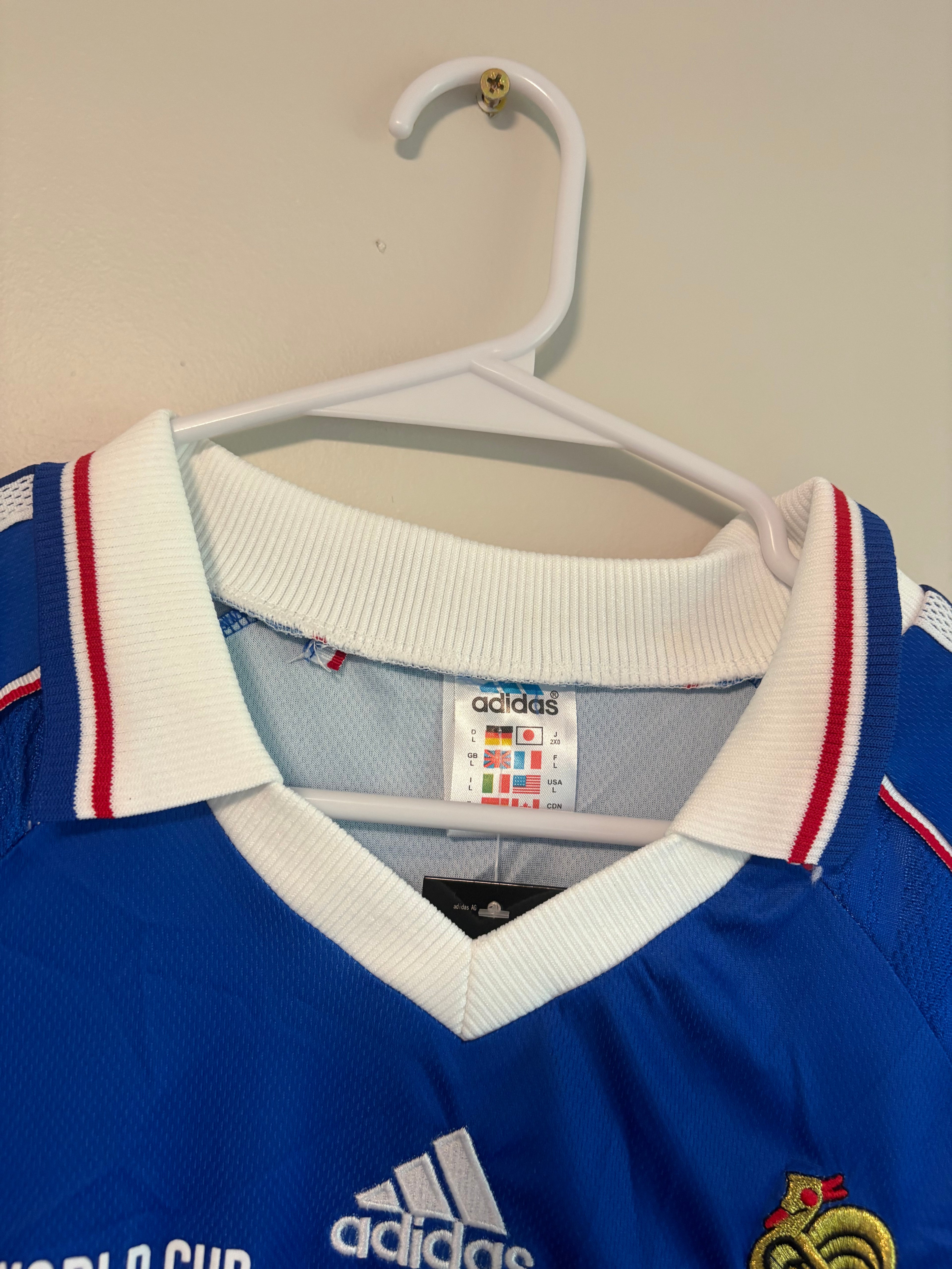 Zinedine Zidane #10 France Adidas 1998 World Cup Away Jersey - Vintage Retro