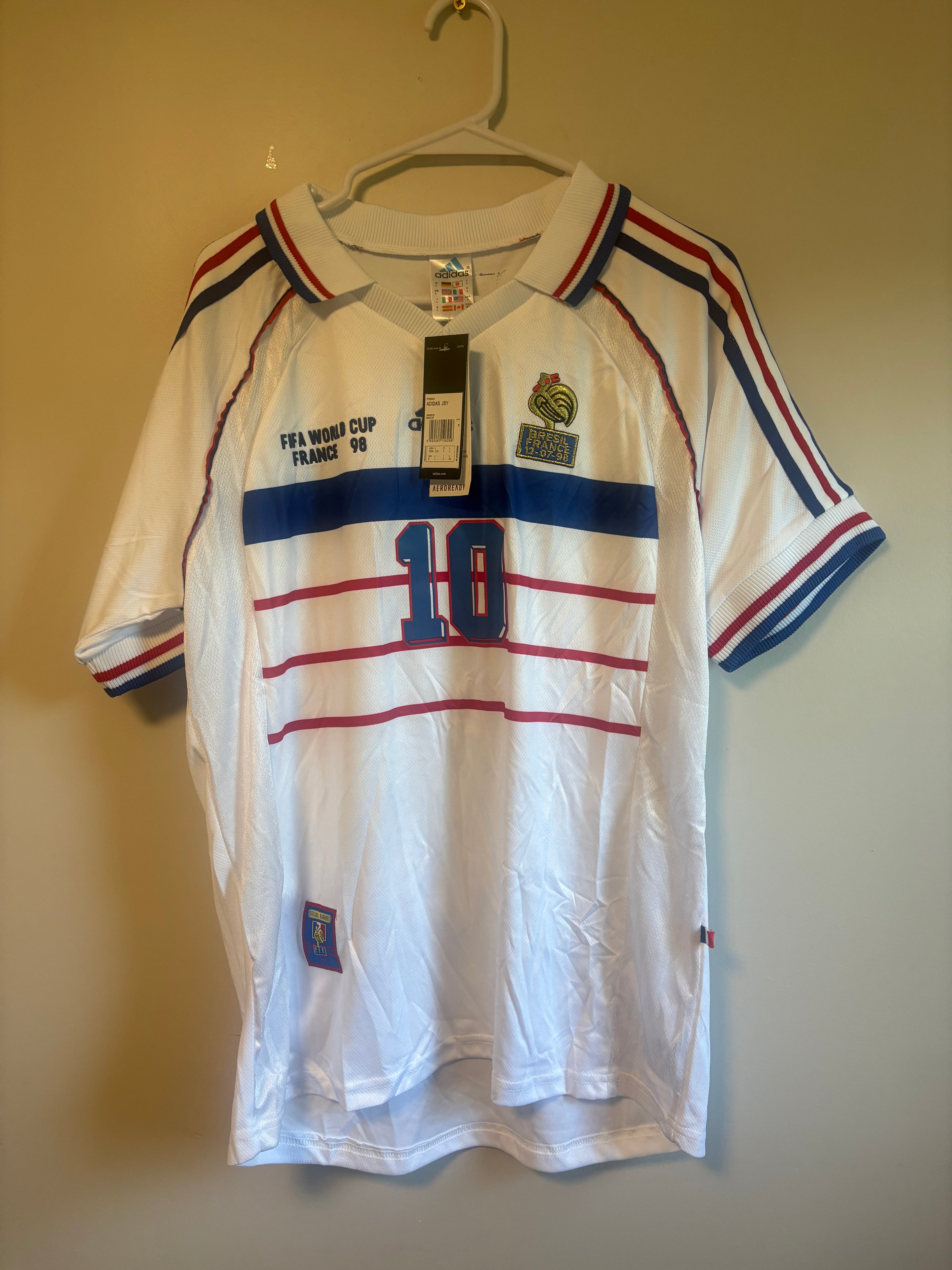 1998 France Away Retro Jersey #10 Zidane